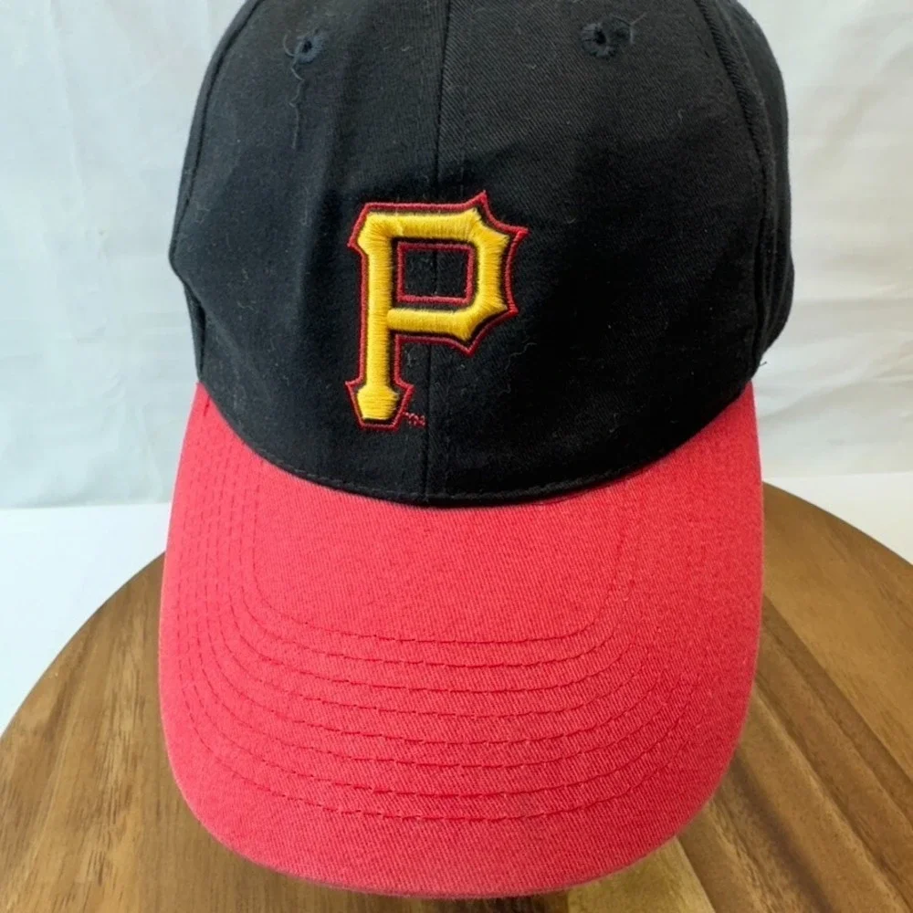 Vtg‎ Pittsburgh Pirates Hat Cap Strapback Black Red Adjustable Promotional Night